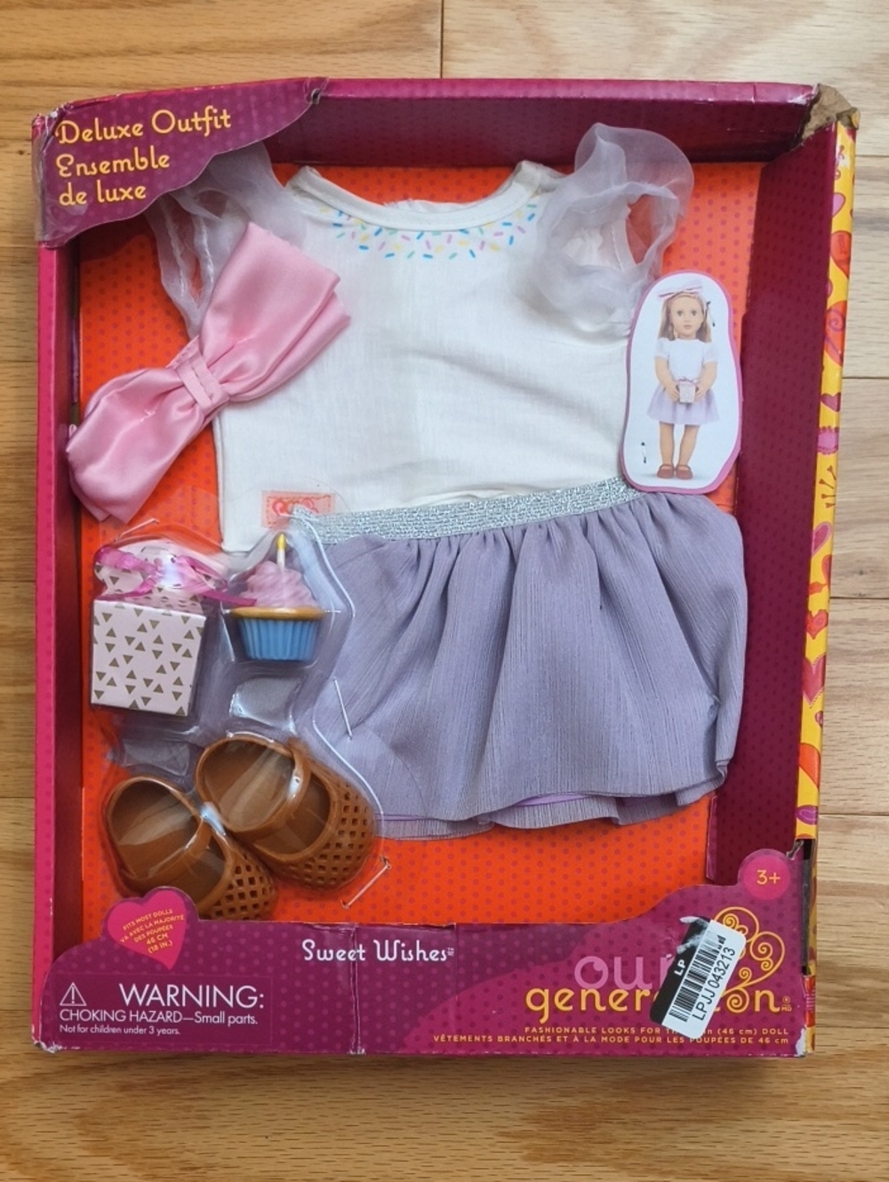 Our Generation Sweet Wishes Lavender & White 18" Doll Outfit NWT